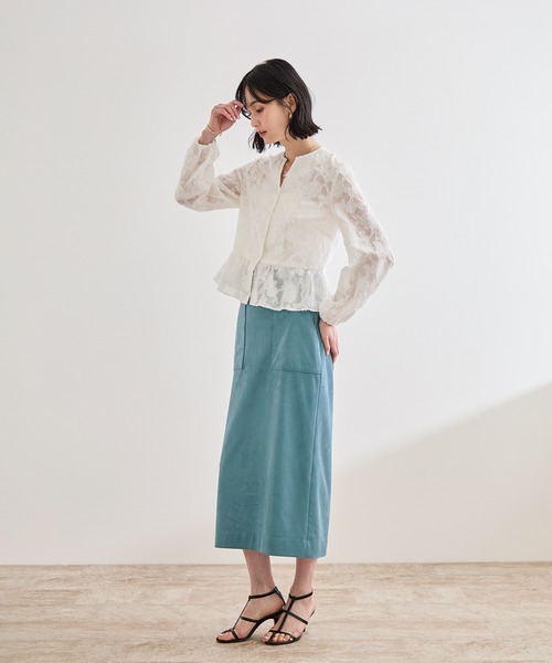 ROPE'（ロペ）の「[美人スカート]スエードポケット付きタイトスカート/イージーケア（スカート・レディース・ブルー/ダークブラウン/ベージュ・36/38/40）」の8枚目の写真