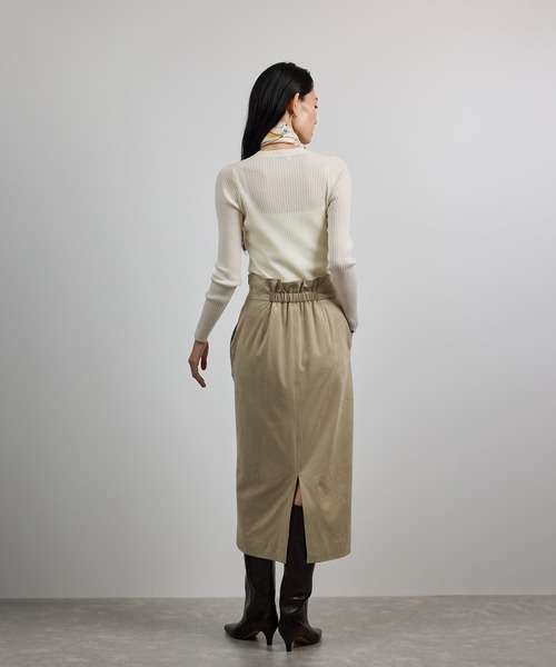 セール】[美人スカート]スエードポケット付きタイトスカート/イージー