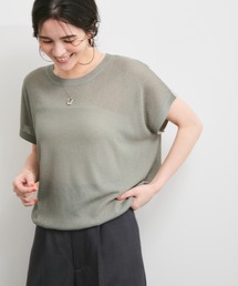 【ADAM ET ROPÉ アダムエロペ】スキッパー　半袖ニット ADAM ET ROPÉ アダムエロペ】スキッパー 半袖ニット