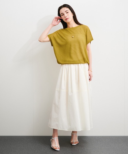 le cercle ADAM ET ROPE'(ルセルクルアダムエロペ)の「シアーランダムカノコニット(ニット/セーター・レディース・チャコールグレー/イエロー系その他4/ライトグレー/オレンジ系その他2・FREE)」の6枚目の写真