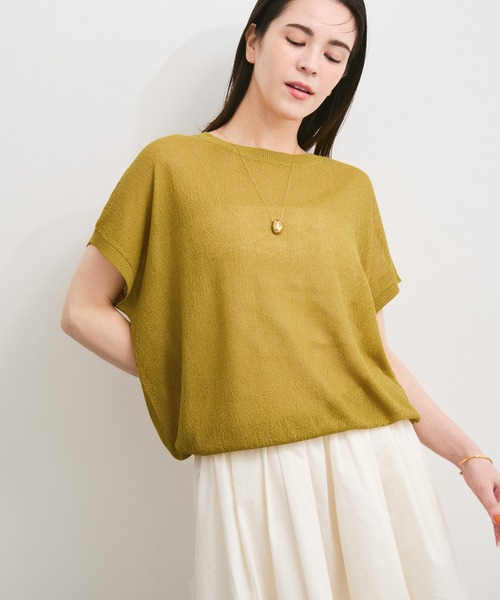 le cercle ADAM ET ROPE'(ルセルクルアダムエロペ)の「シアーランダムカノコニット(ニット/セーター・レディース・チャコールグレー/イエロー系その他4/ライトグレー/オレンジ系その他2・FREE)」の11枚目の写真