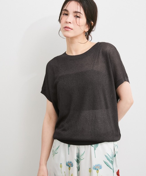 le cercle ADAM ET ROPE'(ルセルクルアダムエロペ)の「シアーランダムカノコニット(ニット/セーター・レディース・チャコールグレー/イエロー系その他4/ライトグレー/オレンジ系その他2・FREE)」の12枚目の写真