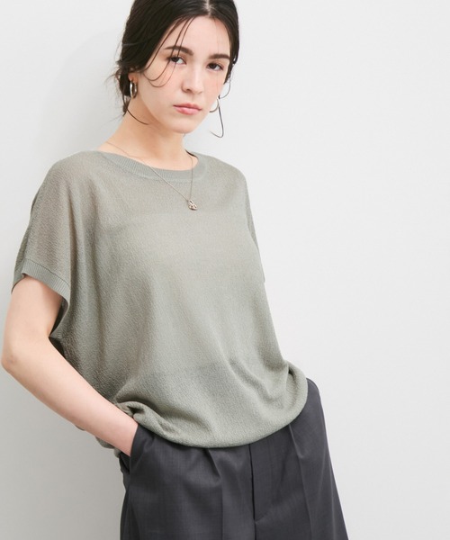 le cercle ADAM ET ROPE'(ルセルクルアダムエロペ)の「シアーランダムカノコニット(ニット/セーター・レディース・チャコールグレー/イエロー系その他4/ライトグレー/オレンジ系その他2・FREE)」の13枚目の写真