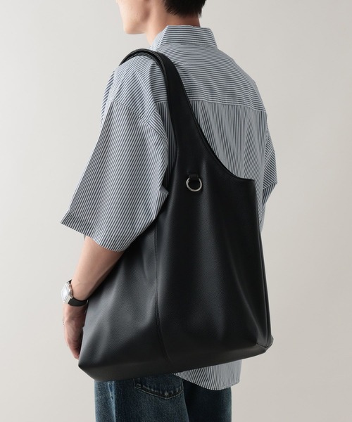 SYNTHETIC LEATHER ROUND TOTE BAG / シンセティックレザー/ラウンド