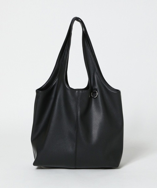 SYNTHETIC LEATHER ROUND TOTE BAG / シンセティックレザー/ラウンド