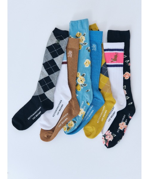 LILY BROWN（リリーブラウン）の「【LILY BROWN×KEITA MARUYAMA】モチーフエンブロイダリーラインソックス（ソックス/靴下・レディース・ピンク/サックスブルー・F）」の11枚目の写真