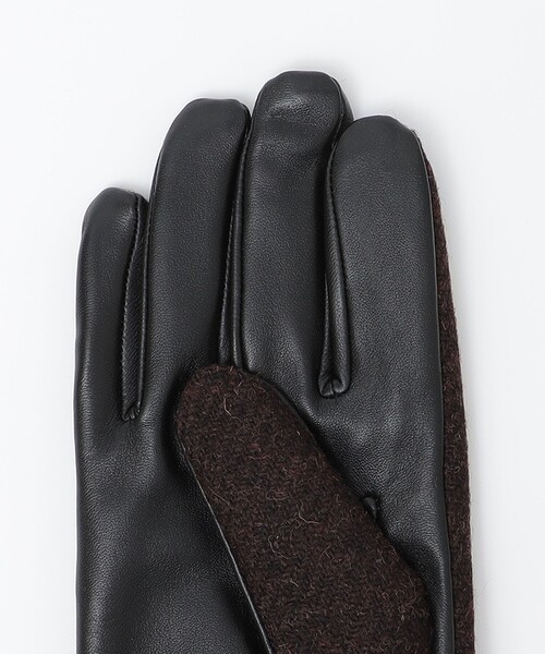 SHIPS（シップス）の「SHIPS:〈タッチパネル対応〉HARRIS TWEED レザー コンビ グローブ（手袋・メンズ・ブラック/ネイビー/ブラウン/グレー・ONE SIZE）」の11枚目の写真