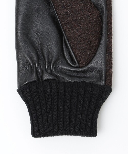 SHIPS（シップス）の「SHIPS:〈タッチパネル対応〉HARRIS TWEED レザー コンビ グローブ（手袋・メンズ・ブラック/ネイビー/ブラウン/グレー・ONE SIZE）」の12枚目の写真