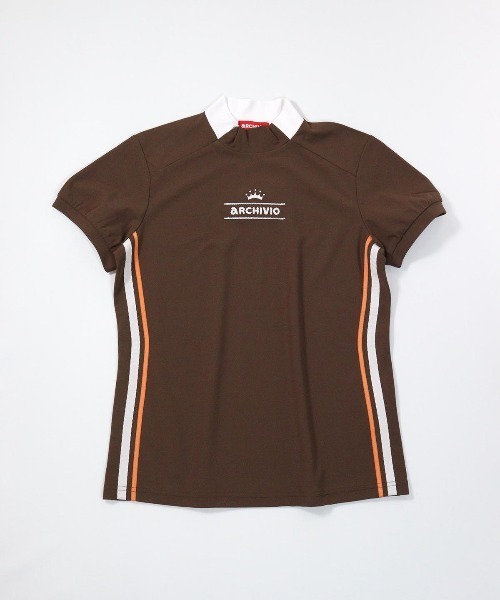archivio(アルチビオ)の「<LADIES>サイドライン速乾カノコプルオーバー(Tシャツ/カットソー・レディース・ホワイト/ブラウン/ライトオレンジ系・L/S/M)」の3枚目の写真