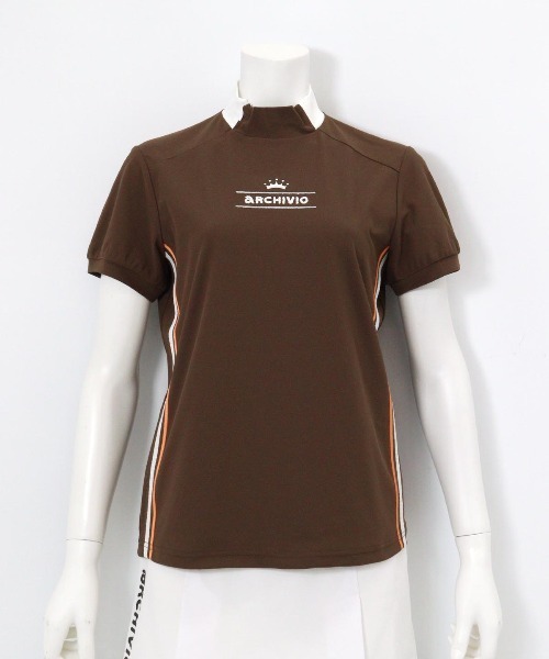 archivio(アルチビオ)の「<LADIES>サイドライン速乾カノコプルオーバー(Tシャツ/カットソー・レディース・ホワイト/ブラウン/ライトオレンジ系・L/S/M)」の4枚目の写真