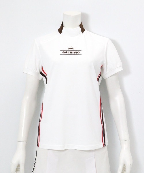 archivio(アルチビオ)の「<LADIES>サイドライン速乾カノコプルオーバー(Tシャツ/カットソー・レディース・ホワイト/ブラウン/ライトオレンジ系・L/S/M)」の5枚目の写真