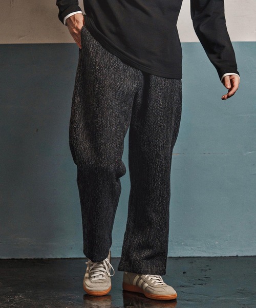CAMBIO(カンビオ)の「mp13969- Braided Wide Straight Pants ワイドストレートパンツ(CAM25AW-016)(その他パンツ・メンズ・ブラック/ブラウン・L/M/S)」の1枚目の写真