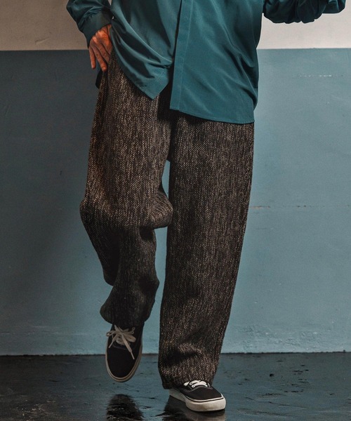 CAMBIO(カンビオ)の「mp13969- Braided Wide Straight Pants ワイドストレートパンツ(CAM25AW-016)(その他パンツ・メンズ・ブラック/ブラウン・L/M/S)」の3枚目の写真