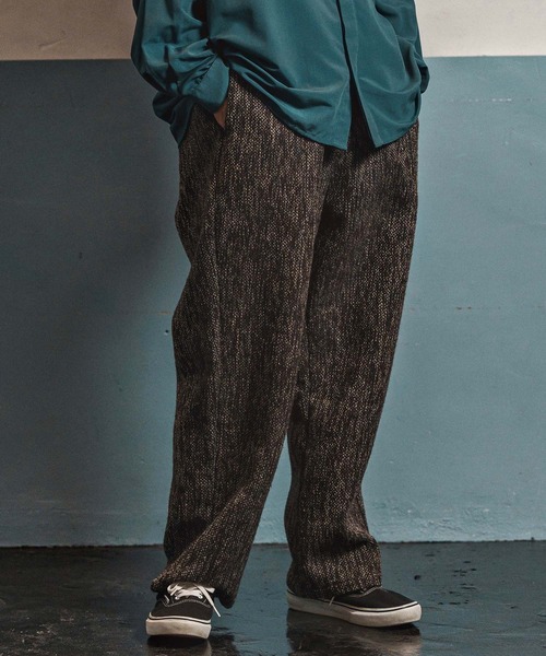 CAMBIO(カンビオ)の「mp13969- Braided Wide Straight Pants ワイドストレートパンツ(CAM25AW-016)(その他パンツ・メンズ・ブラック/ブラウン・L/M/S)」の4枚目の写真