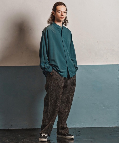 CAMBIO(カンビオ)の「mp13969- Braided Wide Straight Pants ワイドストレートパンツ(CAM25AW-016)(その他パンツ・メンズ・ブラック/ブラウン・L/M/S)」の6枚目の写真