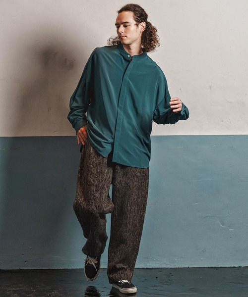 CAMBIO(カンビオ)の「mp13969- Braided Wide Straight Pants ワイドストレートパンツ(CAM25AW-016)(その他パンツ・メンズ・ブラック/ブラウン・L/M/S)」の7枚目の写真