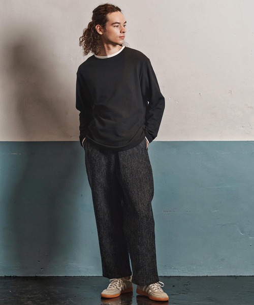 CAMBIO(カンビオ)の「mp13969- Braided Wide Straight Pants ワイドストレートパンツ(CAM25AW-016)(その他パンツ・メンズ・ブラック/ブラウン・L/M/S)」の15枚目の写真