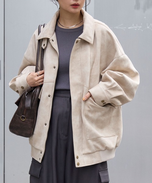 Ameri VINTAGE/ベージュ バルーンスリーブジャケット Ameri VINTAGE/ベージュ バルーンスリーブジャケット