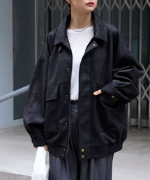 MONO-MART（モノマート）の「スムースタッチバルーンスリーブ フラップポケットオーバーサイズジップブルゾン（ブルゾン）」