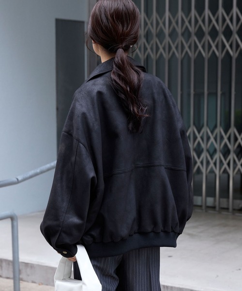 スムースタッチバルーンスリーブ フラップポケットオーバーサイズ