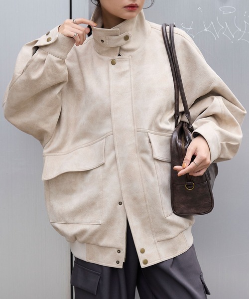 Ameri VINTAGE/ベージュ バルーンスリーブジャケット Ameri VINTAGE/ベージュ バルーンスリーブジャケット