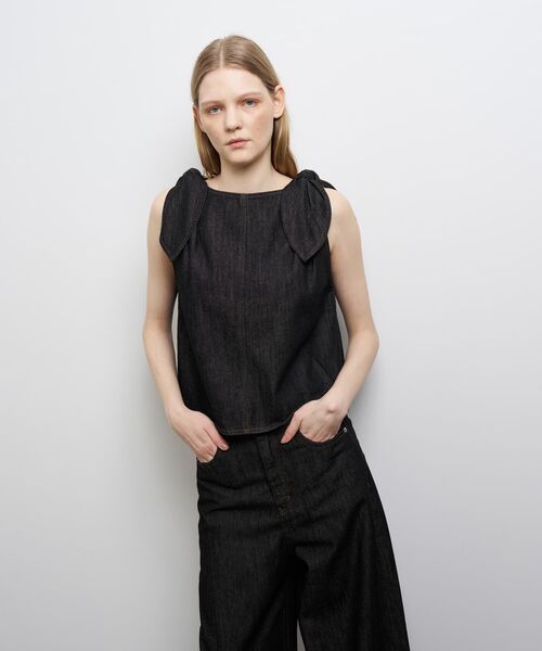 ショルダーリボンデニムブラウス（シャツ/ブラウス）｜LANVIN en