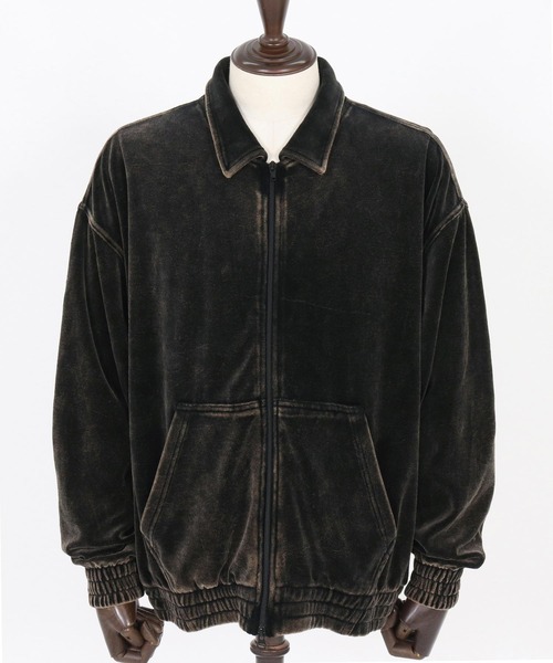mj11007- エイジング加工ベロアスイングトップブルゾン（ブルゾン
