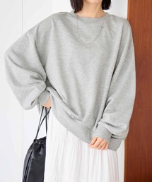 袖ボリューム裏毛スウェットトップス
