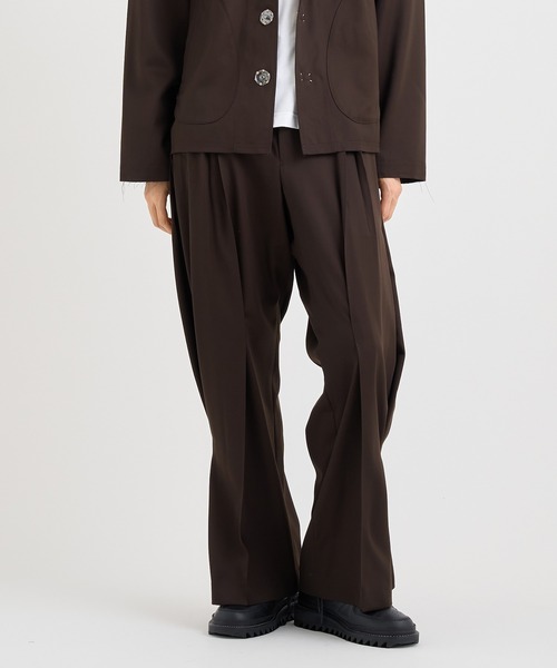 KHOKI ブラック スラックス サイズ1 KHOKI（コッキ） スラックス 「KHOKI / コッキ」Tuck-detail pants