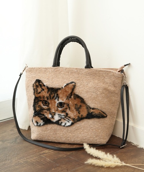 TERESA CAMBI/テレサカンビ】 GATTONE ネコ 2wayバッグ（トートバッグ