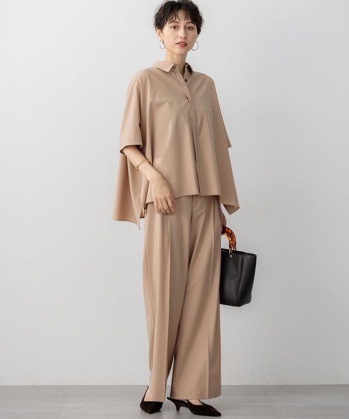 23区(ニジュウサンク)の「【洗える】TWマットクロス ポンチョシルエット シャツ(シャツ/ブラウス・レディース・グレー系/黄土色系・38)」の7枚目の写真