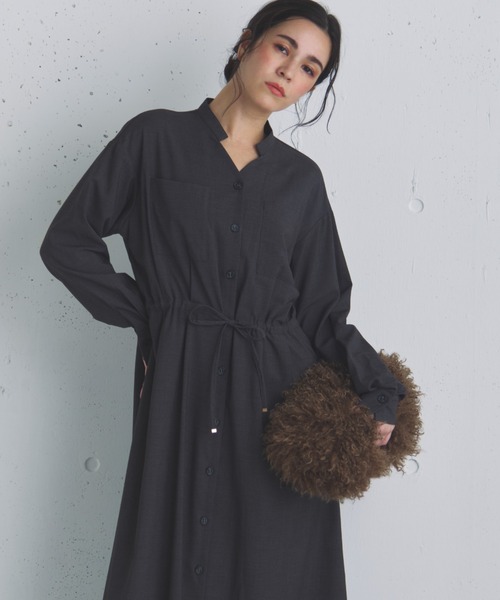 セール】Vネックドロストギャザーワンピース（ワンピース）｜DOUX