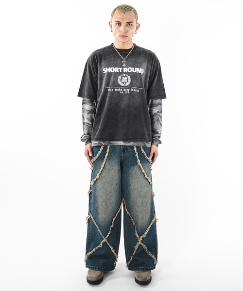 SHORT ROUND(ショートラウンド)の「SHORT ROUND/ブリーチエンブレムロゴT(Tシャツ/カットソー・メンズ・グレー/スミクロ・LARGE/MEDIUM)」の11枚目の写真