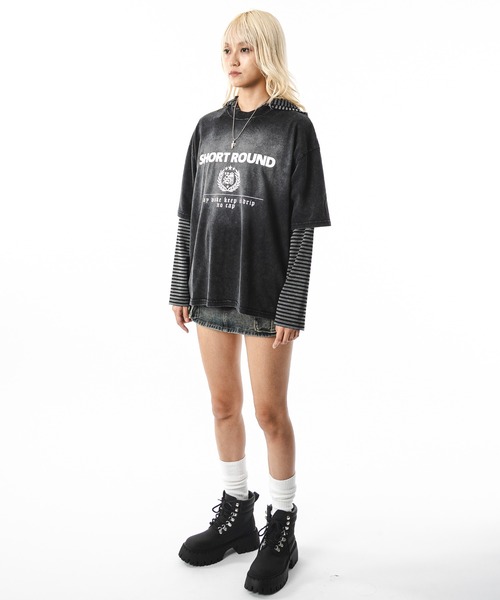 SHORT ROUND(ショートラウンド)の「SHORT ROUND/ブリーチエンブレムロゴT(Tシャツ/カットソー・メンズ・グレー/スミクロ・LARGE/MEDIUM)」の16枚目の写真
