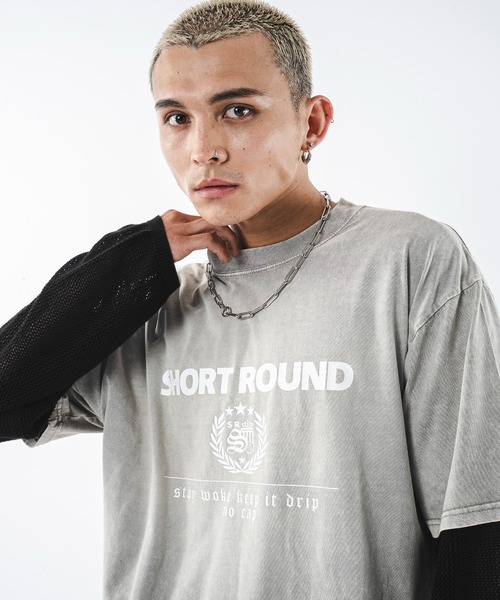 SHORT ROUND(ショートラウンド)の「SHORT ROUND/ブリーチエンブレムロゴT(Tシャツ/カットソー・メンズ・グレー/スミクロ・LARGE/MEDIUM)」の10枚目の写真