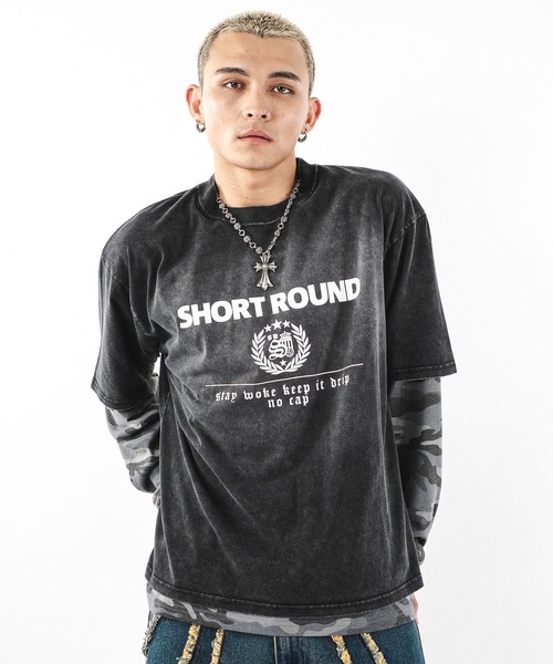 SHORT ROUND(ショートラウンド)の「SHORT ROUND/ブリーチエンブレムロゴT(Tシャツ/カットソー・メンズ・グレー/スミクロ・LARGE/MEDIUM)」の8枚目の写真