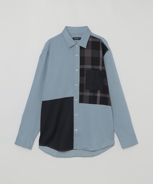 BLACK LABEL CRESTBRIDGE（ブラックレーベル・クレストブリッジ）の「デニムライクパッチワークシャツ（シャツ/ブラウス・メンズ・ネイビー/ブルー系その他2・L/M/XL/S）」の7枚目の写真