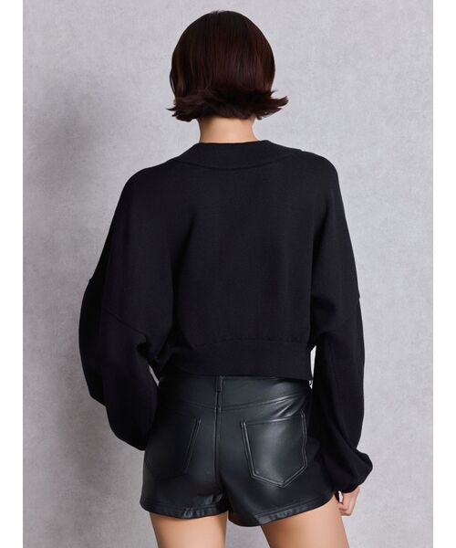 GYDA（ジェイダ）の「GGインターシャニットトップス（ニット/セーター・レディース・パープル/ブラック/オフホワイト・FREE）」の6枚目の写真