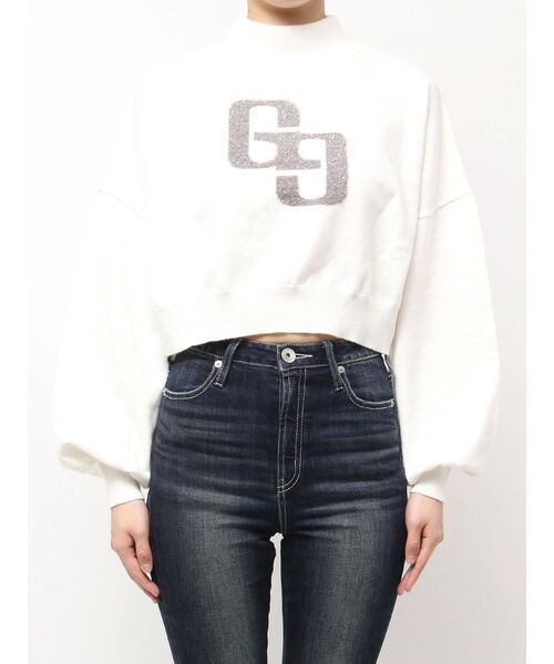 GYDA（ジェイダ）の「GGインターシャニットトップス（ニット/セーター・レディース・パープル/ブラック/オフホワイト・FREE）」の18枚目の写真