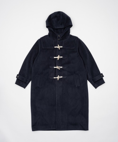 high-neck hooded long duffle coat / ハイフードロングダッフルコート