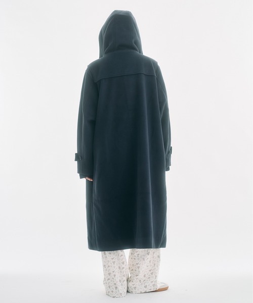 high-neck hooded long duffle coat / ハイフードロングダッフルコート