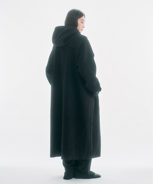 high-neck hooded long duffle coat / ハイフードロングダッフルコート