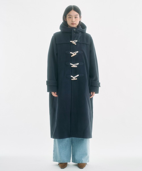 high-neck hooded long duffle coat / ハイフードロングダッフルコート