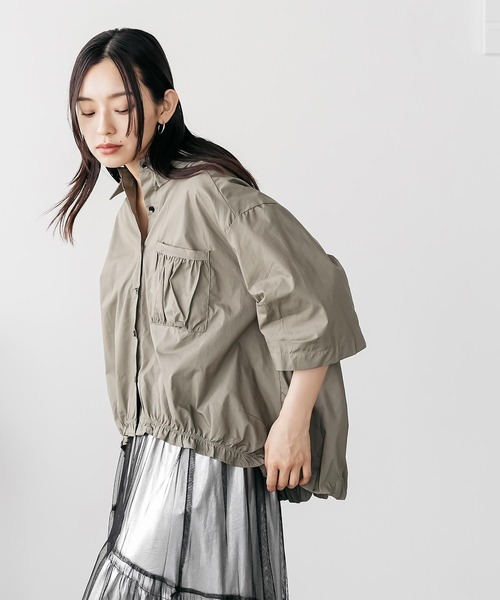 mili an deni（ミリアンデニ）の「裾ギャザーミリタリーシャツ（シャツ/ブラウス・レディース・オフホワイト/ブラック/カーキ・M）」の11枚目の写真