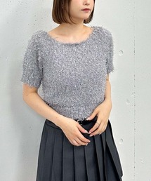 MIXヤーンハーフスリーブニット