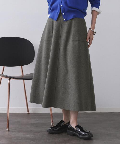 OPAQUE.CLIP（オペークドットクリップ）の「ウールライクフレアスカート【洗濯機OK】（スカート・レディース・チャコールグレー/グレー/キャメル・40/38/42）」の21枚目の写真