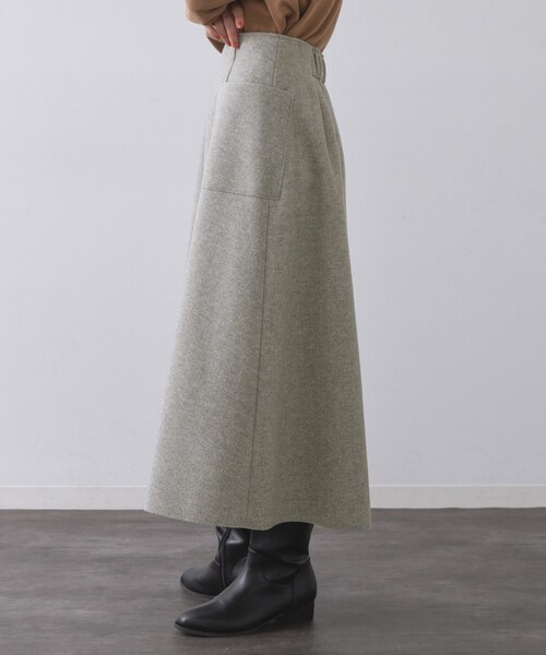 OPAQUE.CLIP（オペークドットクリップ）の「ウールライクフレアスカート【洗濯機OK】（スカート・レディース・チャコールグレー/グレー/キャメル・40/38/42）」の14枚目の写真