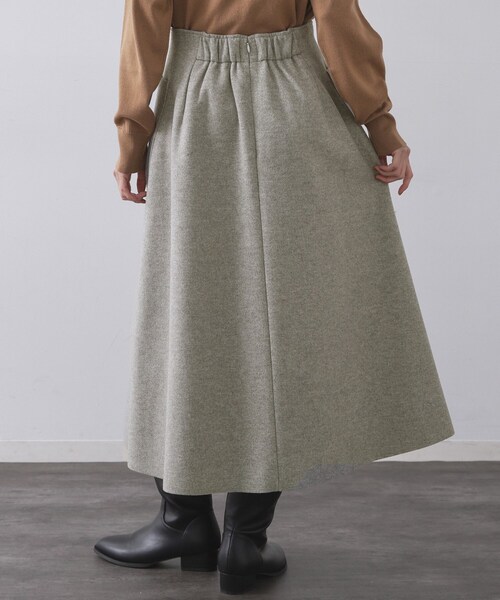 OPAQUE.CLIP（オペークドットクリップ）の「ウールライクフレアスカート【洗濯機OK】（スカート・レディース・チャコールグレー/グレー/キャメル・40/38/42）」の15枚目の写真