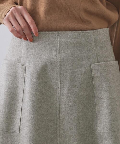 OPAQUE.CLIP（オペークドットクリップ）の「ウールライクフレアスカート【洗濯機OK】（スカート・レディース・チャコールグレー/グレー/キャメル・40/38/42）」の16枚目の写真