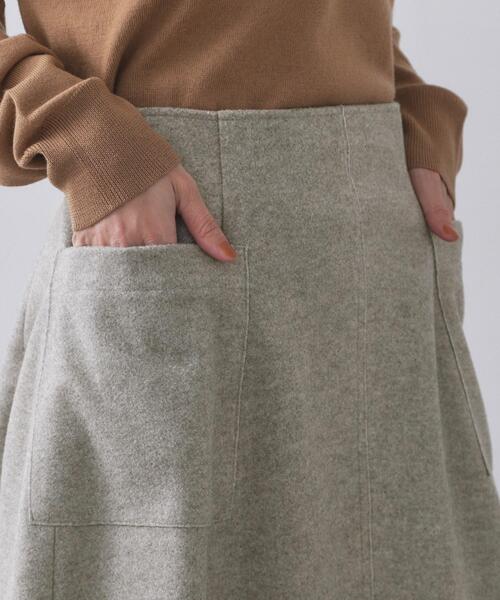 OPAQUE.CLIP（オペークドットクリップ）の「ウールライクフレアスカート【洗濯機OK】（スカート・レディース・チャコールグレー/グレー/キャメル・40/38/42）」の17枚目の写真